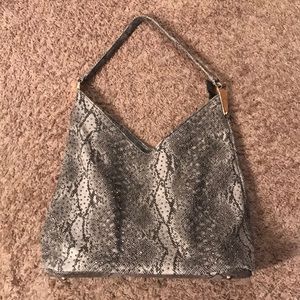 Grey and black printed purse